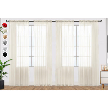 SpaceDresser Sheer Voile Curtains for Living Room 84 Inch Long 2 Panels