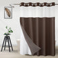 No Hook Shower Curtain and Liner Set, Ombre Black and White, 71x74