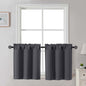 Gwine Black Tier Curtains 24 Inch Long 2 Panels for Kitchen
