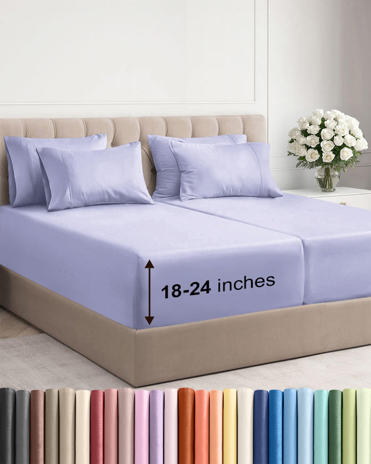 CGK Extra Deep King Sheet Set - 6pc Cooling Sheets - White