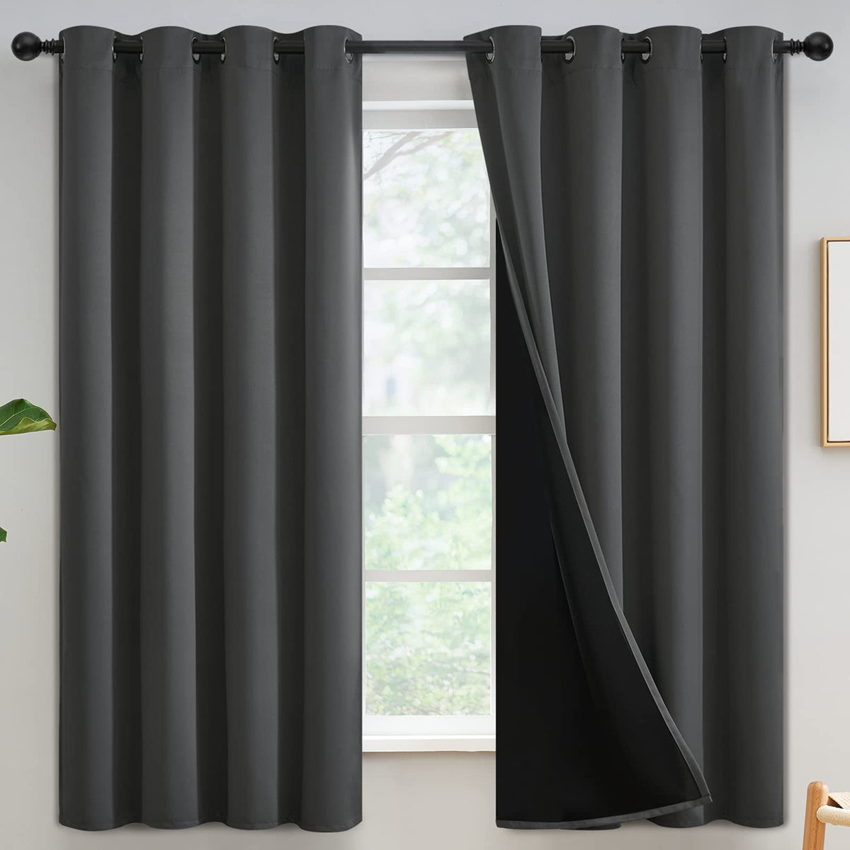Yakamok Emerald Green Blackout Curtains 84 inches for Living Room, 52" Wide