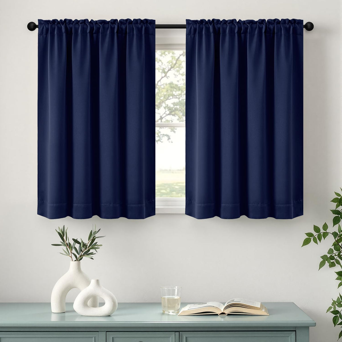 MIULEE Halloween Black Blackout Curtains for Bedroom Room 40"x63" 2 Panels