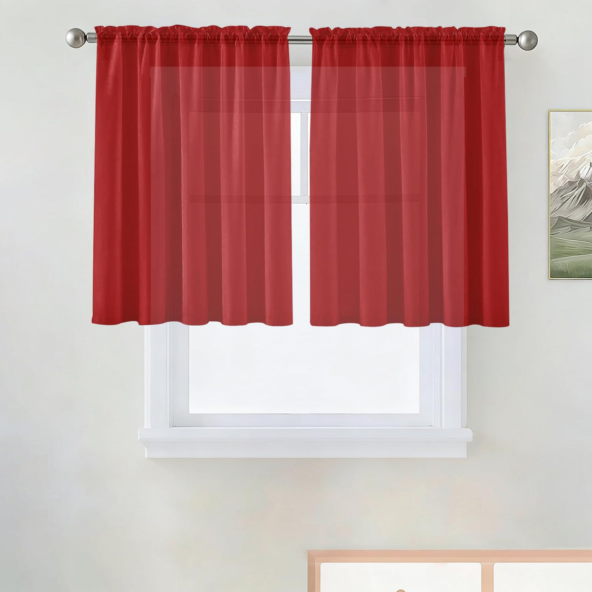 SpaceDresser Sheer Voile Curtains for Living Room 84 Inch Long 2 Panels