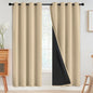 SimpleHome Cream 100% Blackout Curtains Room Darkening Living Room 84 Inch