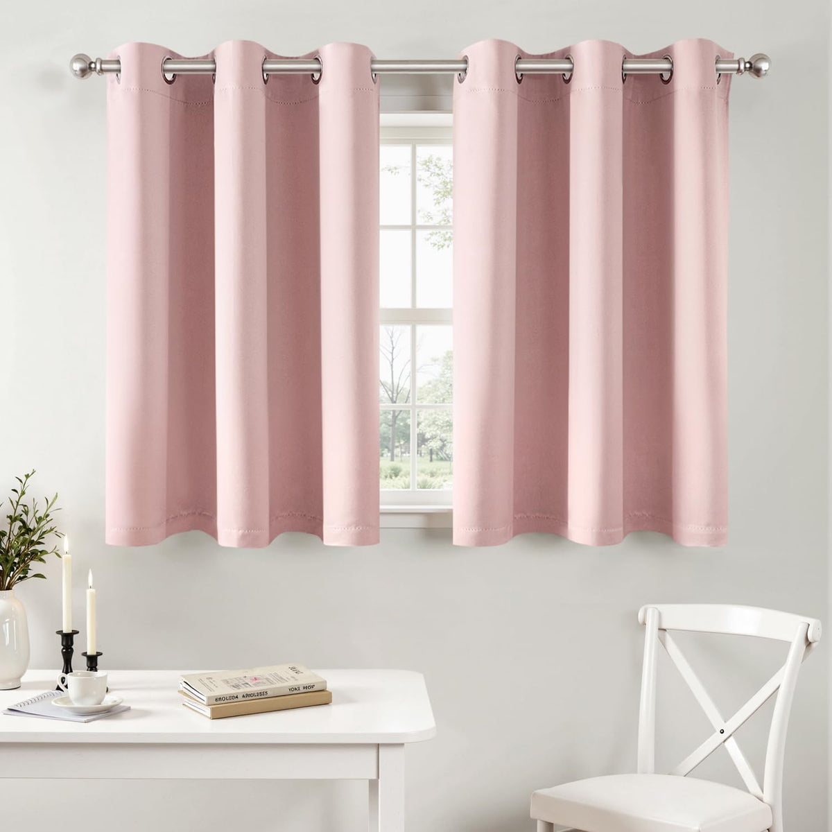 MIULEE Blackout Curtains for Bedroom 2 Panels 40 x 63 Inch Long Black