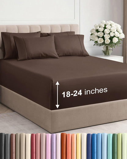 CGK Extra Deep King Sheet Set - 6pc Cooling Sheets - White