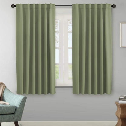 H.VERSAILTEX Blackout Curtains Thermal Insulated Window Treatment Panels Room Darkening Blackout Drapes for Living Room Back Tab/Rod Pocket Bedroom Draperies, 52 x 84 Inch, Light Sage, 2 Panels