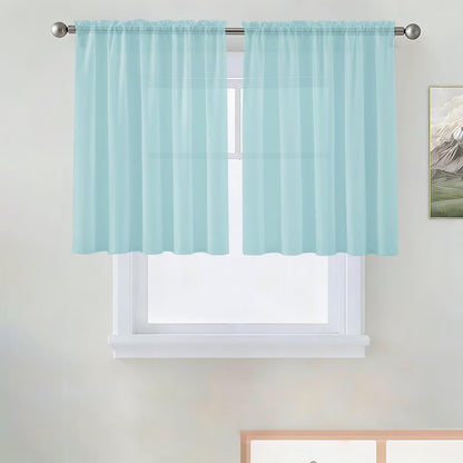 SpaceDresser Sheer Voile Curtains for Living Room 84 Inch Long 2 Panels