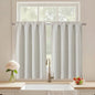 Black Cafe Curtains 24 Inch Length, Light Blocking Short Kitchen Window Curtains Over Sink, Half Window Blackout Drapes Tier Rod Pocket for Bathroom Basement Cabinet, 2x30Wx24L Inches