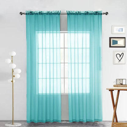 SpaceDresser Sheer Voile Curtains for Living Room 84 Inch Long 2 Panels