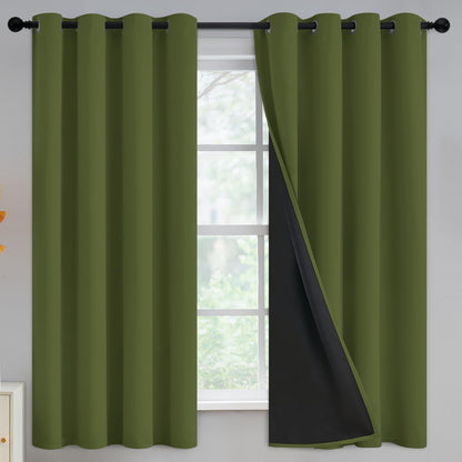 Yakamok Emerald Green Blackout Curtains 84 inches for Living Room, 52" Wide