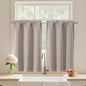 Black Cafe Curtains 24 Inch Length, Light Blocking Short Kitchen Window Curtains Over Sink, Half Window Blackout Drapes Tier Rod Pocket for Bathroom Basement Cabinet, 2x30Wx24L Inches