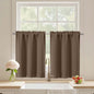 Black Cafe Curtains 24 Inch Length, Light Blocking Short Kitchen Window Curtains Over Sink, Half Window Blackout Drapes Tier Rod Pocket for Bathroom Basement Cabinet, 2x30Wx24L Inches