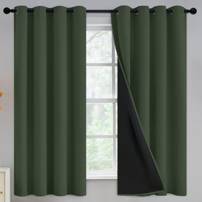 Yakamok Emerald Green Blackout Curtains 84 inches for Living Room, 52" Wide