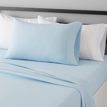 Amazon Basics Lightweight Super Soft Easy Care Breathable Microfiber 4 Piece Bed Sheets Set with 14-Inch Deep Pockets, Full, Navy Blue, Solid