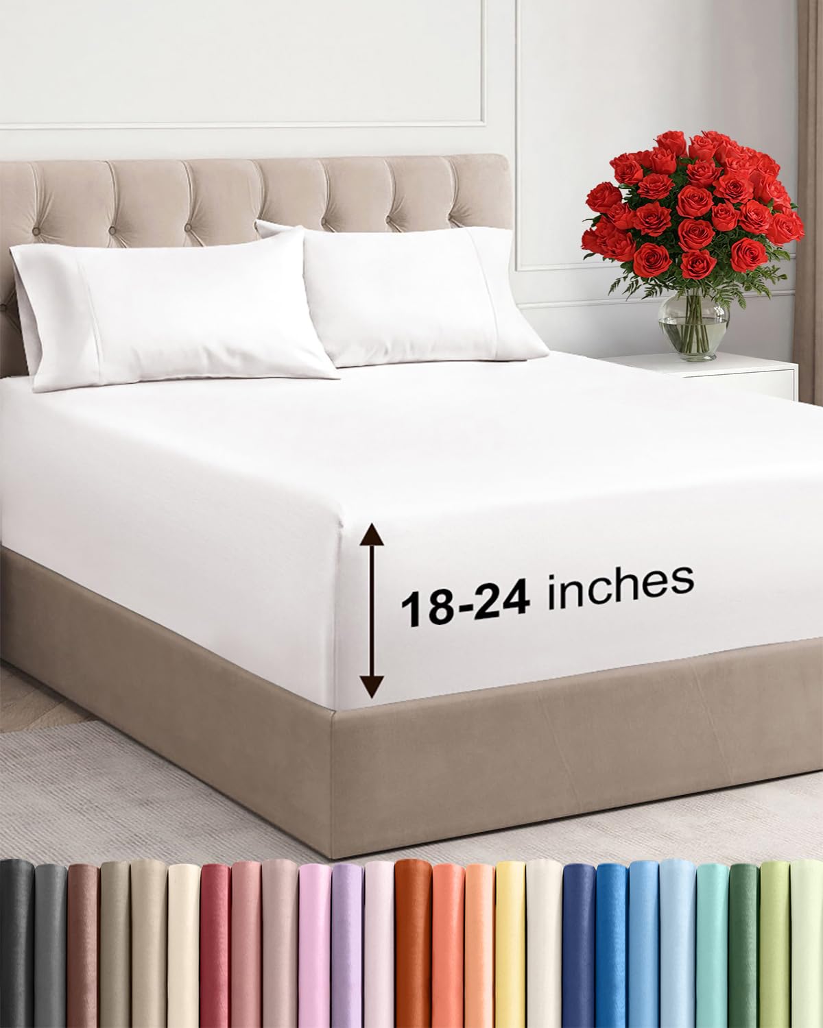 CGK Extra Deep King Sheet Set - 6pc Cooling Sheets - White
