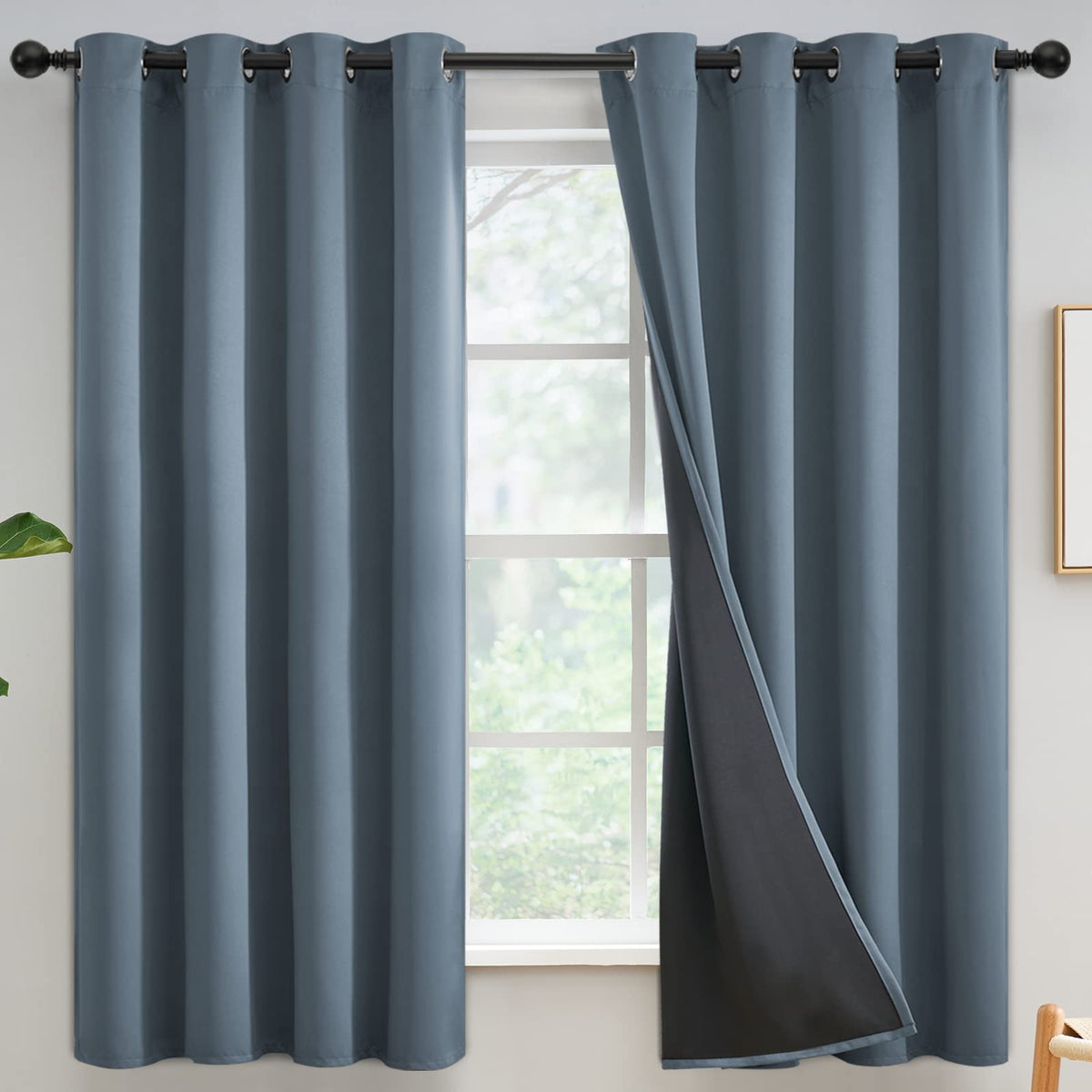 Yakamok Emerald Green Blackout Curtains 84 inches for Living Room, 52" Wide