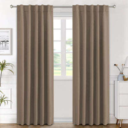 H.VERSAILTEX Blackout Curtains Thermal Insulated Window Treatment Panels Room Darkening Blackout Drapes for Living Room Back Tab/Rod Pocket Bedroom Draperies, 52 x 84 Inch, Light Sage, 2 Panels