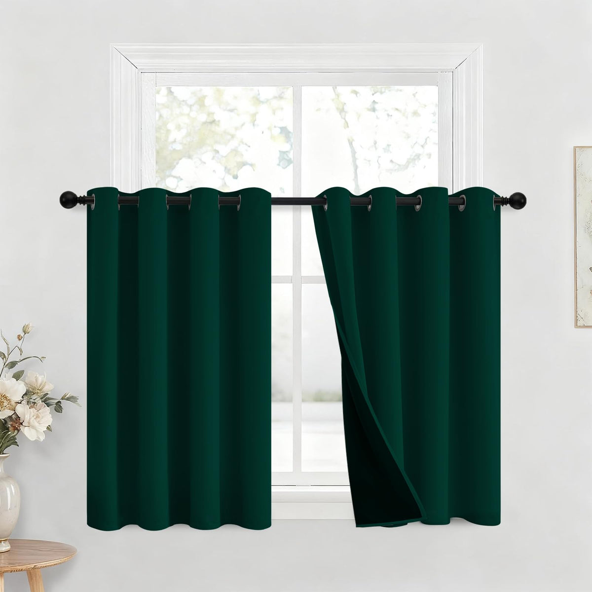 Yakamok Emerald Green Blackout Curtains 84 inches for Living Room, 52" Wide