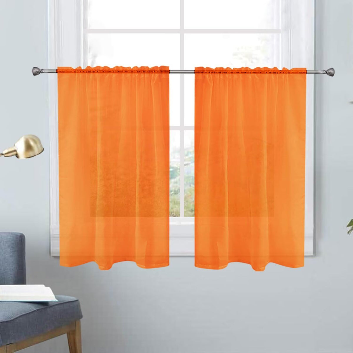 SpaceDresser Sheer Voile Curtains for Living Room 84 Inch Long 2 Panels