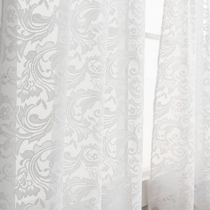 ALIGOGO Short White Lace Kitchen Curtains 36 Length 2 Panels W26 x L36 Inch
