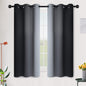 SimpleHome Ombre Black to Grey White Curtains for Living Room 52Wx84L