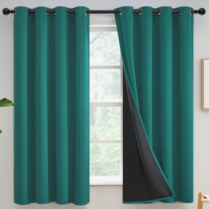 Yakamok Emerald Green Blackout Curtains 84 inches for Living Room, 52" Wide