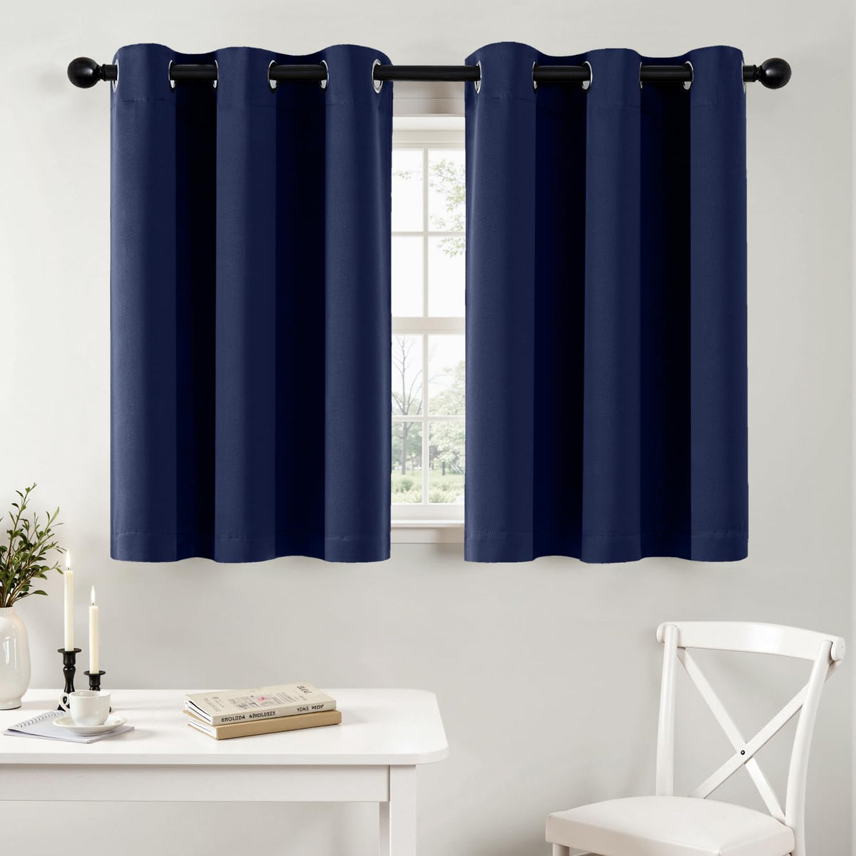 MIULEE Blackout Curtains for Bedroom 2 Panels 40 x 63 Inch Long Black