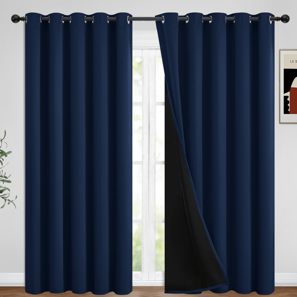 Yakamok Emerald Green Blackout Curtains 84 inches for Living Room, 52" Wide