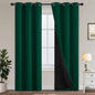 Yakamok Emerald Green Blackout Curtains 84 inches for Living Room, 52" Wide