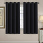 H.VERSAILTEX 100% Blackout Curtains for Bedroom Black Out Curtains 96 inch Thermal Insulated Long Blackout Curtains for Living Room, Energy Saving Curtains for Patio Door Grommet (1 Panel, Jet Black)