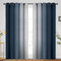 SimpleHome Ombre Black to Grey White Curtains for Living Room 52Wx84L