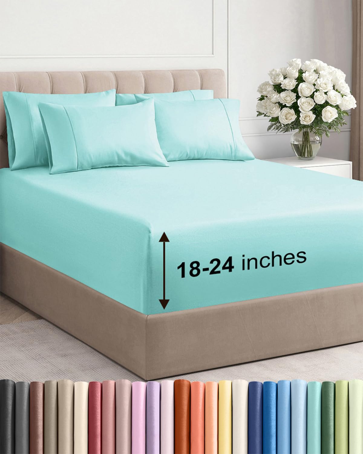 CGK Extra Deep King Sheet Set - 6pc Cooling Sheets - White