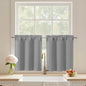 Black Cafe Curtains 24 Inch Length, Light Blocking Short Kitchen Window Curtains Over Sink, Half Window Blackout Drapes Tier Rod Pocket for Bathroom Basement Cabinet, 2x30Wx24L Inches
