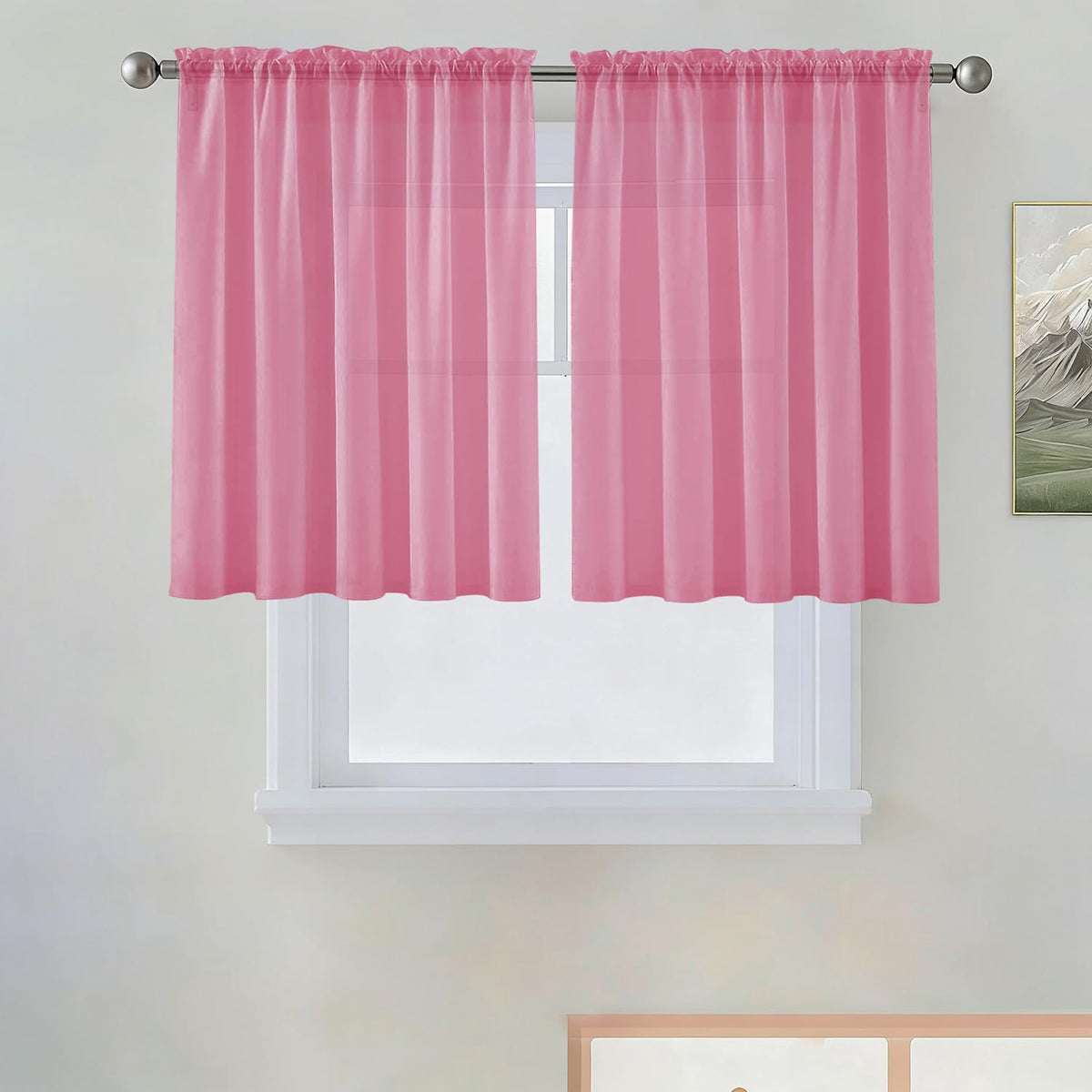 SpaceDresser Sheer Voile Curtains for Living Room 84 Inch Long 2 Panels