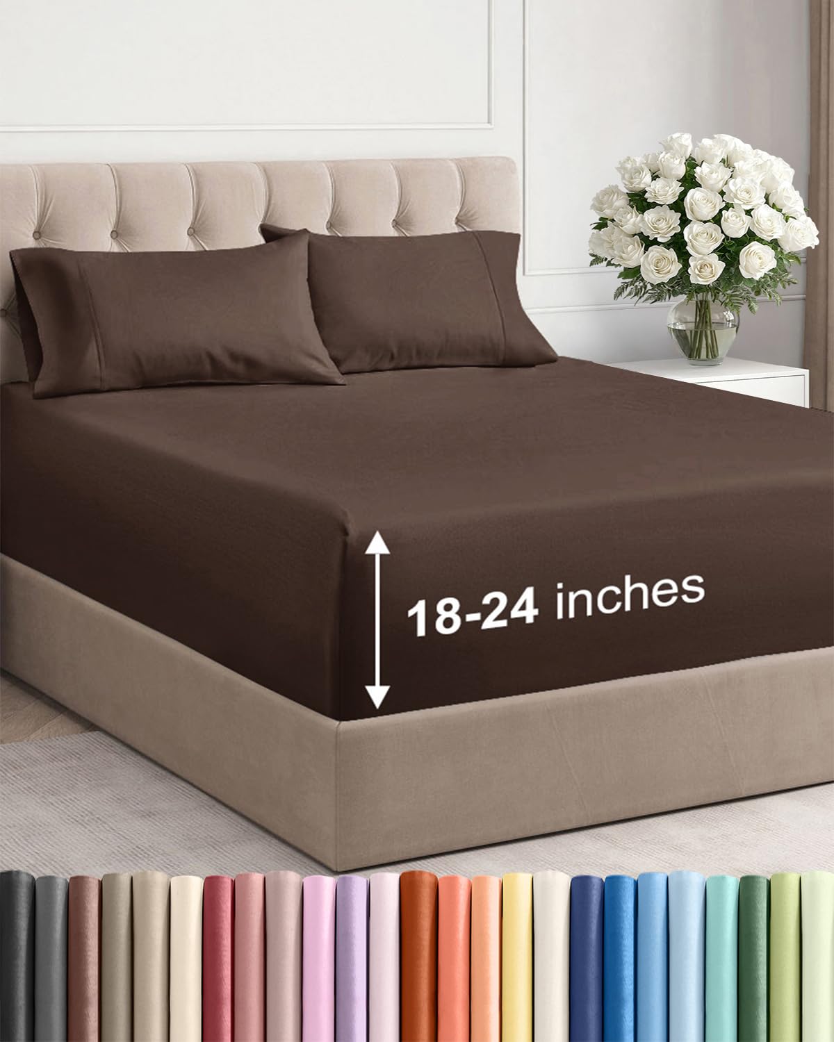 CGK Extra Deep King Sheet Set - 6pc Cooling Sheets - White