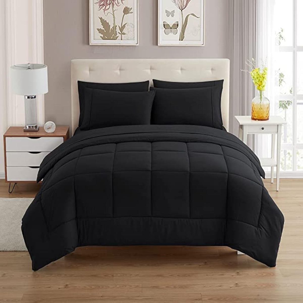 Full Size Comforter Set with Sheets - 7-Piece Bedding Collection - 1 Comforter, 1 Fitted Sheet, 1 Flat, 4 Pillowcases - Deep Pocket - Soft & Breathable Premium Quality - Ideal for All Seasons, Gray
