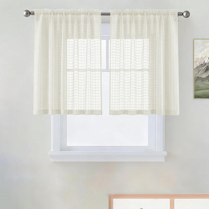 SpaceDresser Sheer Voile Curtains for Living Room 84 Inch Long 2 Panels