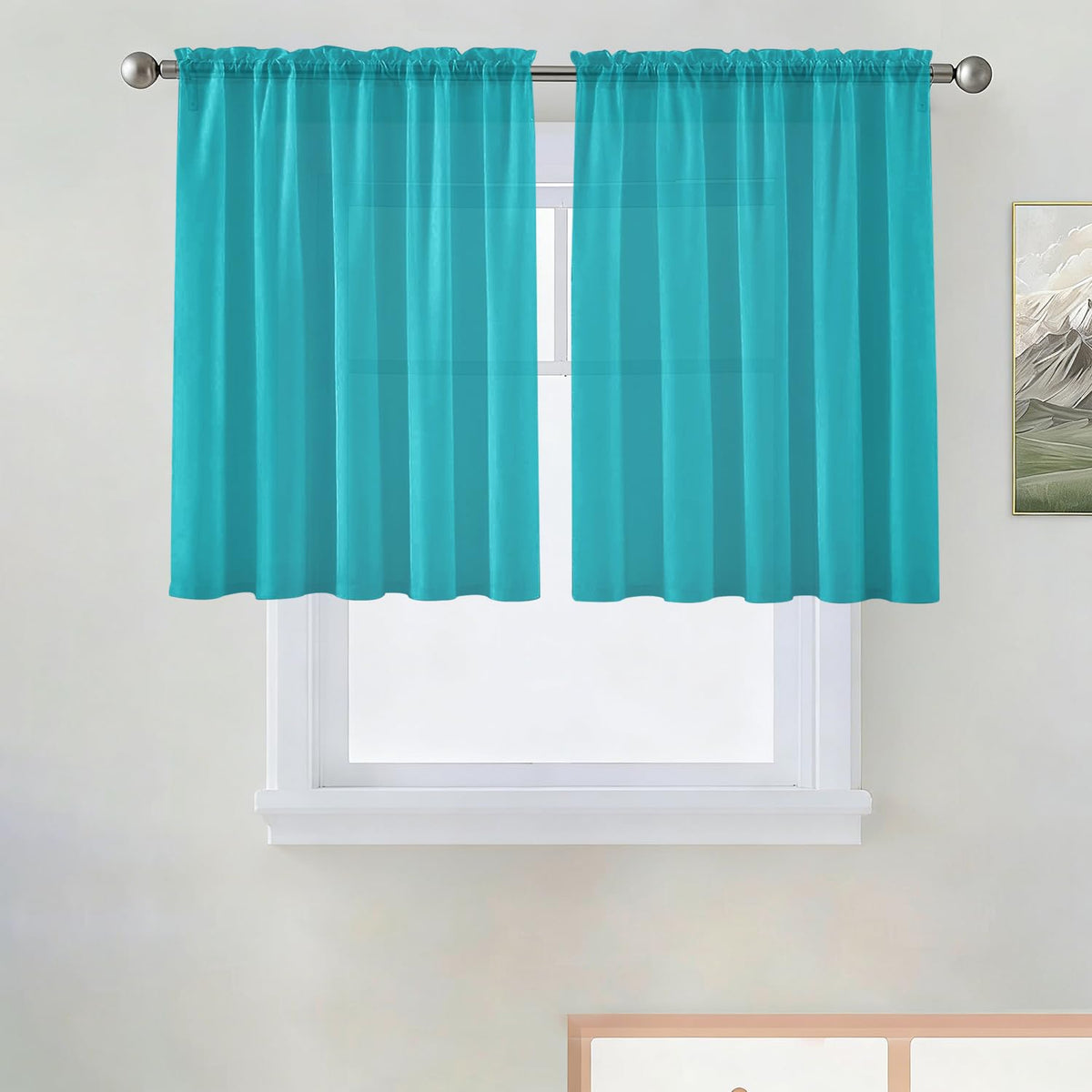 SpaceDresser Sheer Voile Curtains for Living Room 84 Inch Long 2 Panels