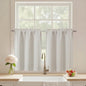 Black Cafe Curtains 24 Inch Length, Light Blocking Short Kitchen Window Curtains Over Sink, Half Window Blackout Drapes Tier Rod Pocket for Bathroom Basement Cabinet, 2x30Wx24L Inches