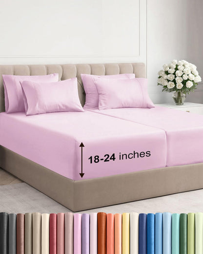 CGK Extra Deep King Sheet Set - 6pc Cooling Sheets - White
