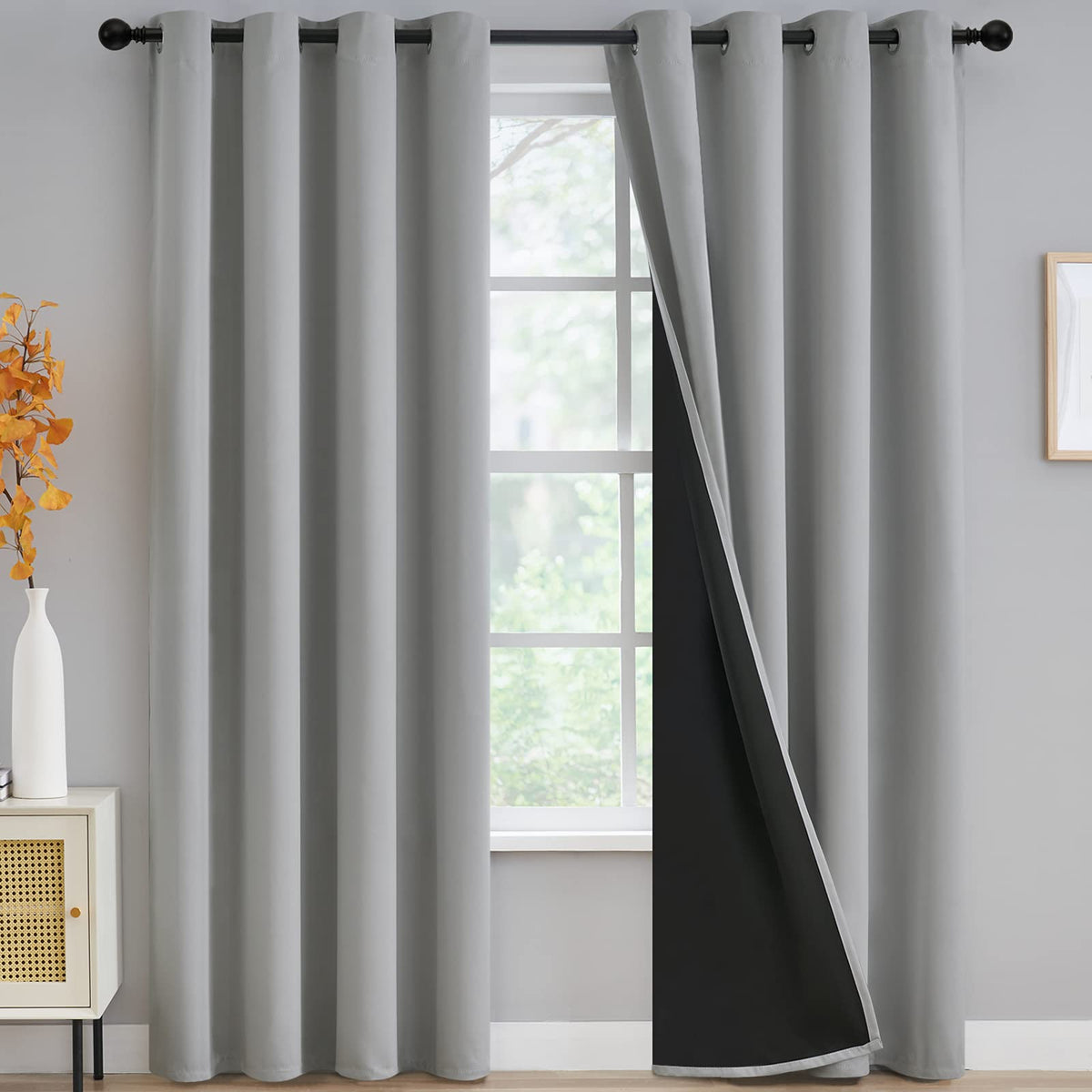 Yakamok Emerald Green Blackout Curtains 84 inches for Living Room, 52" Wide