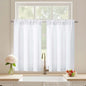 Black Cafe Curtains 24 Inch Length, Light Blocking Short Kitchen Window Curtains Over Sink, Half Window Blackout Drapes Tier Rod Pocket for Bathroom Basement Cabinet, 2x30Wx24L Inches