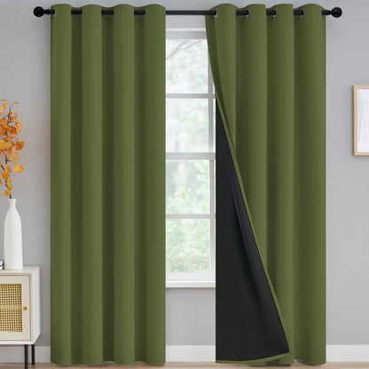 Yakamok Emerald Green Blackout Curtains 84 inches for Living Room, 52" Wide