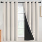 SimpleHome Cream 100% Blackout Curtains Room Darkening Living Room 84 Inch