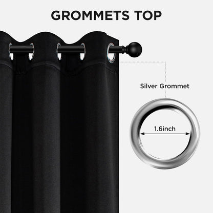 Joydeco Blackout Curtains for Bedroom 84 Inch - Black Out Curtains with Grommets Thermal Insulated Room Darkening Light Blocking, Noise Reducing & Wrinkle-Free Drapes for Living Room Windows, 2 Panels