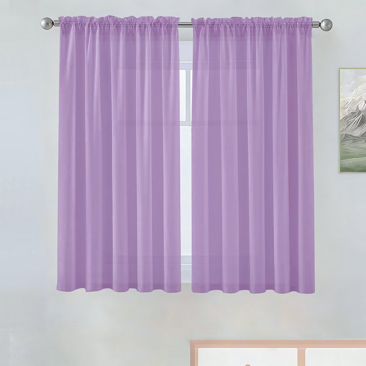 SpaceDresser Sheer Voile Curtains for Living Room 84 Inch Long 2 Panels
