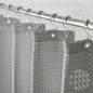 GORILLA GRIP White Waffle Style Textured Fabric Shower Curtain, 72x72