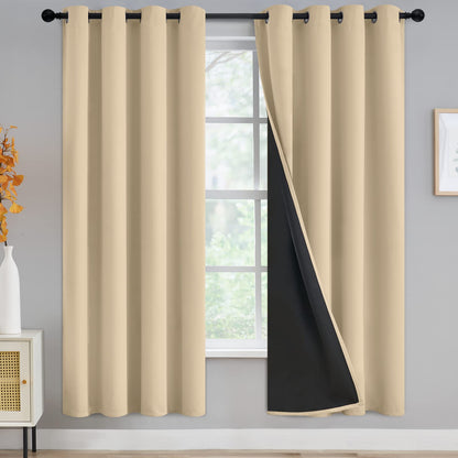 Yakamok Emerald Green Blackout Curtains 84 inches for Living Room, 52" Wide