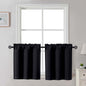 Gwine Black Tier Curtains 24 Inch Long 2 Panels for Kitchen